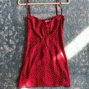 Reformation Helm Mini Dress Red Polka Dot